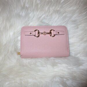 Anne Klein Horsebit Zip Wallet - Blush Pink